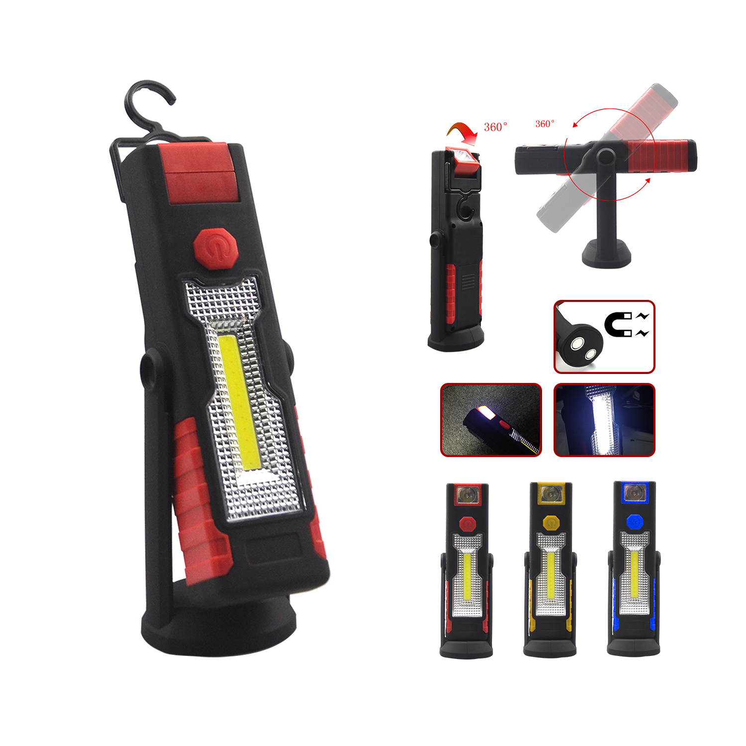 COB plastic working light with 2pcs magnet at bottom