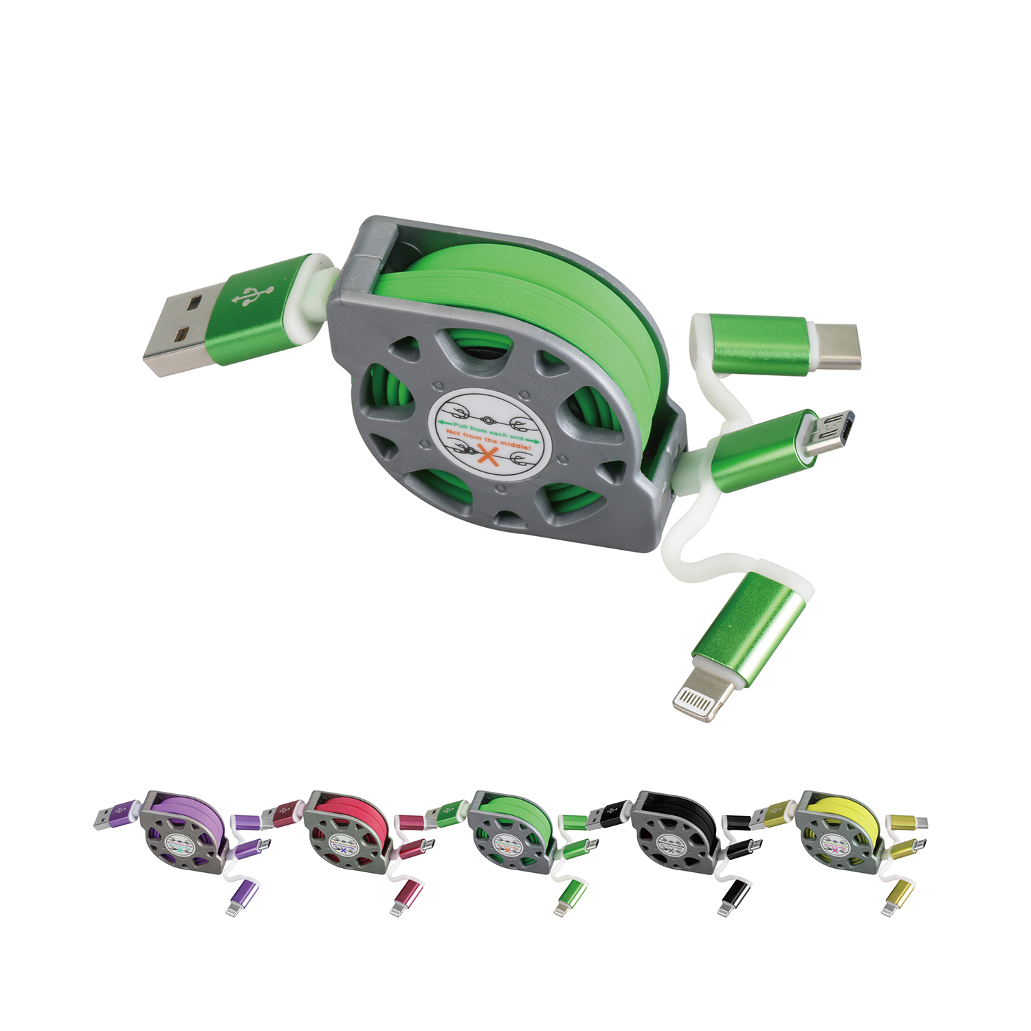 3-in-1 Retractive USB Cable