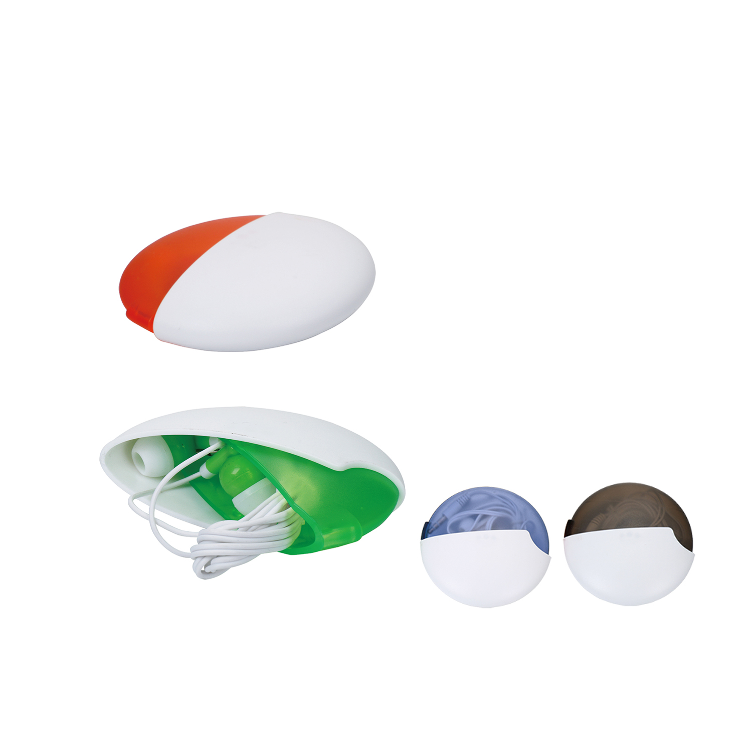 Earbuds in Round Case