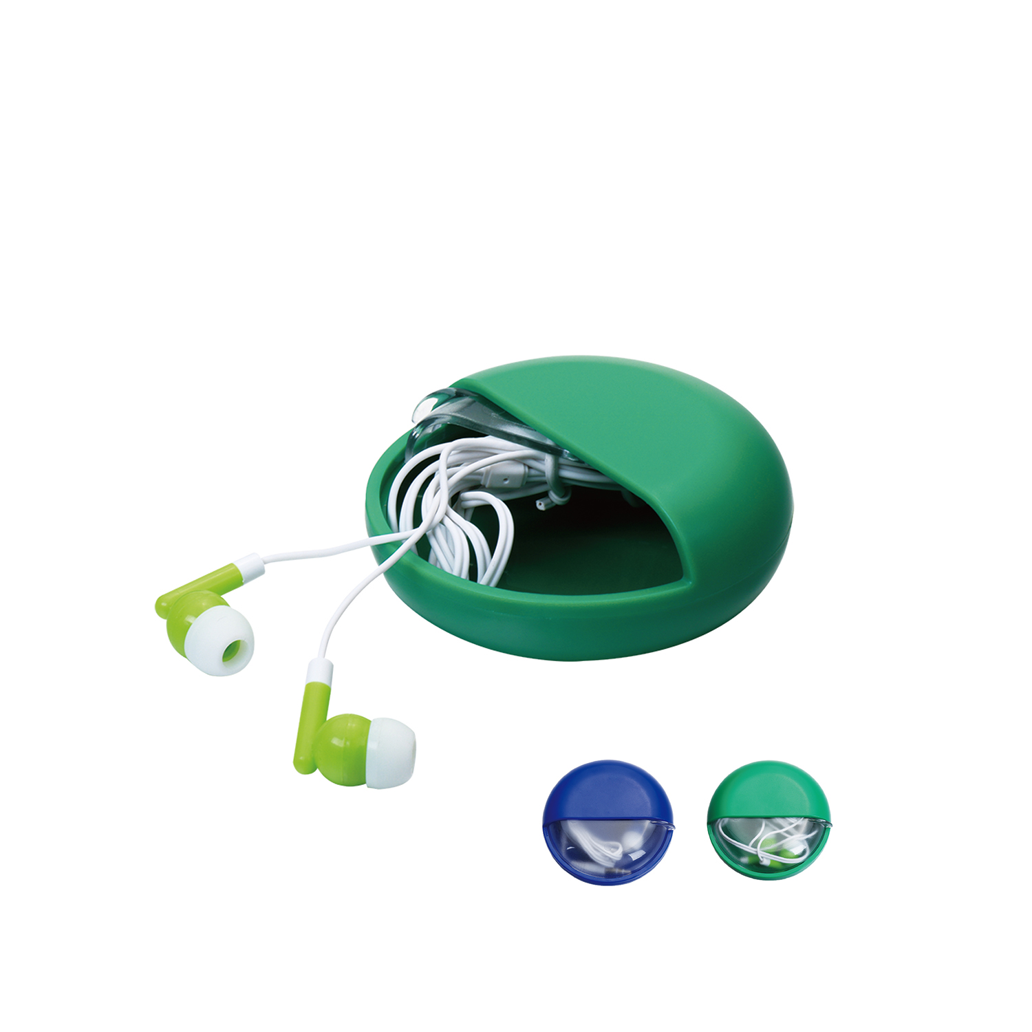 Earbuds in Round Case