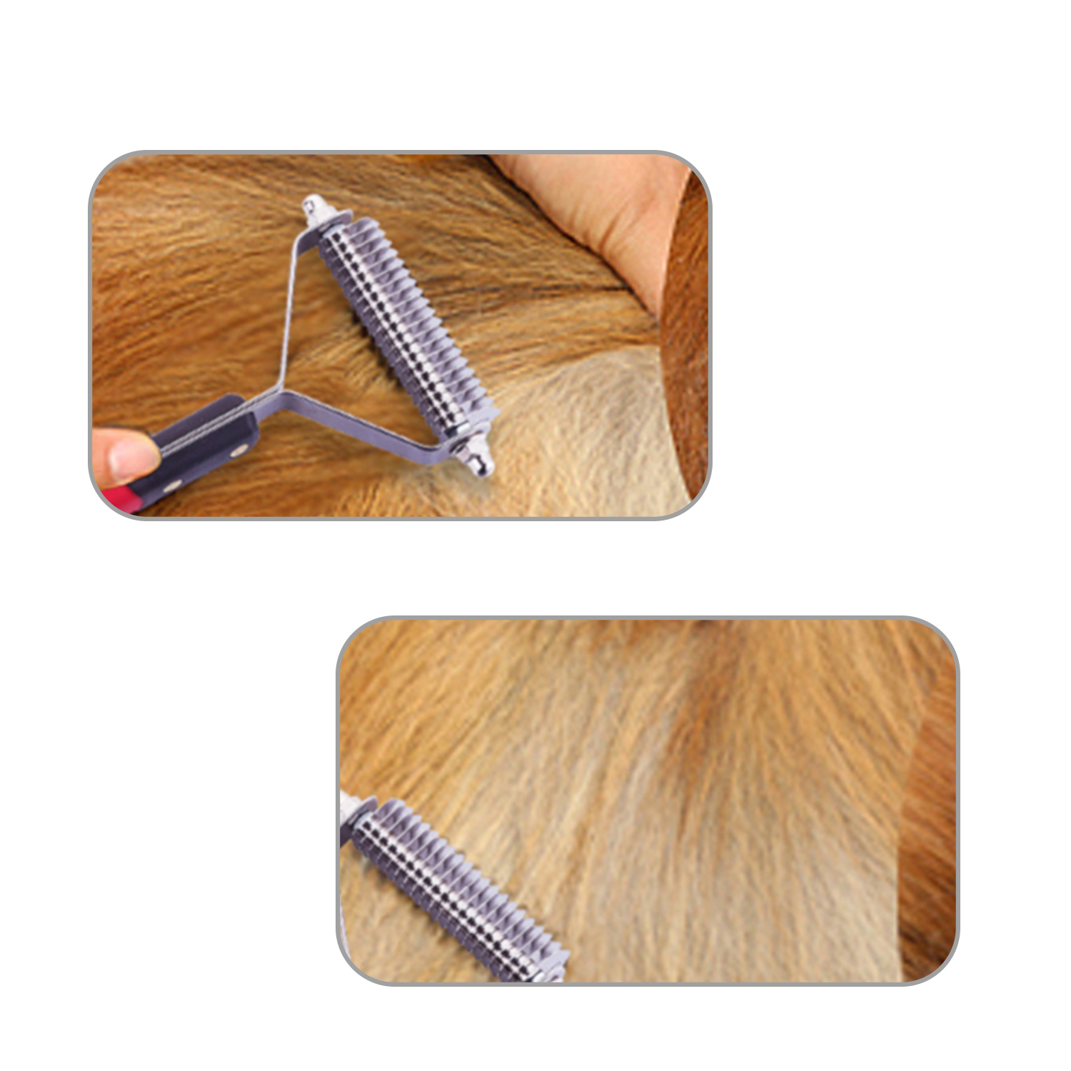 Pet Dog Hair Rake Stainless Steel Open End Vertical Comb Grooming Dogs