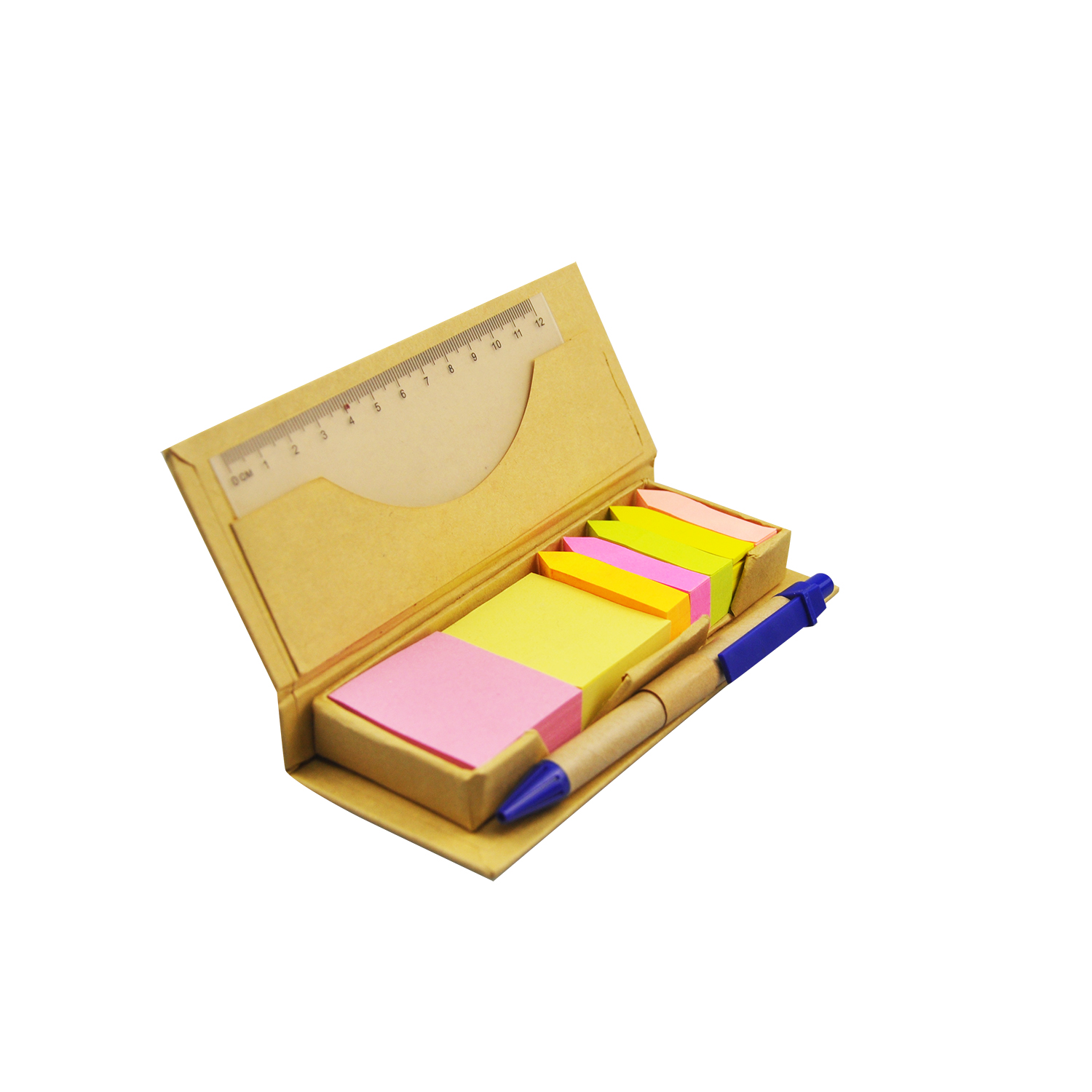 Promotional Office Multi-functional Wooden Colorful Sticky Notes Post-it Notepads with Ruler