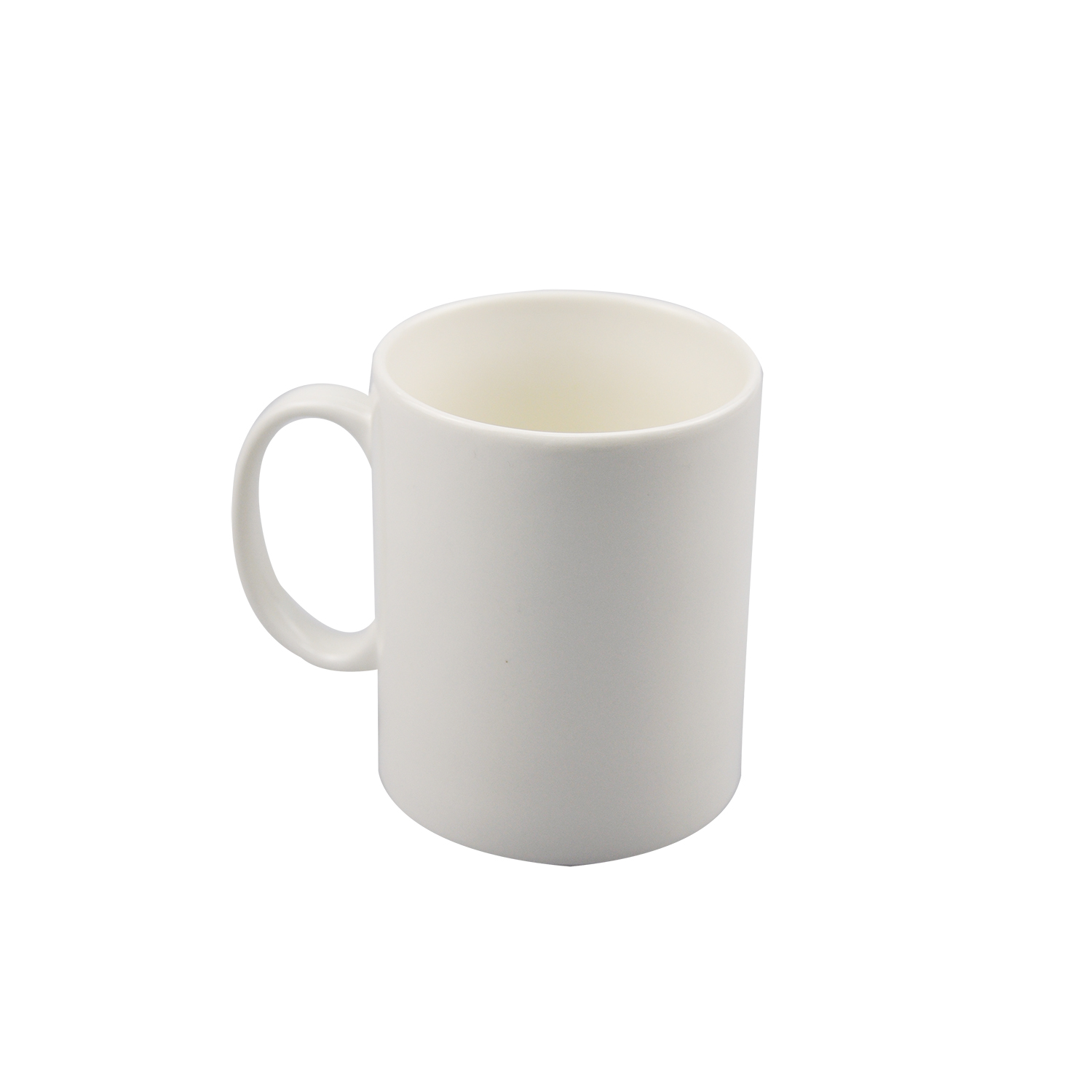 White Disposable  OEM Pattern Straight Drinking Cup Ceramic Mug with Handle