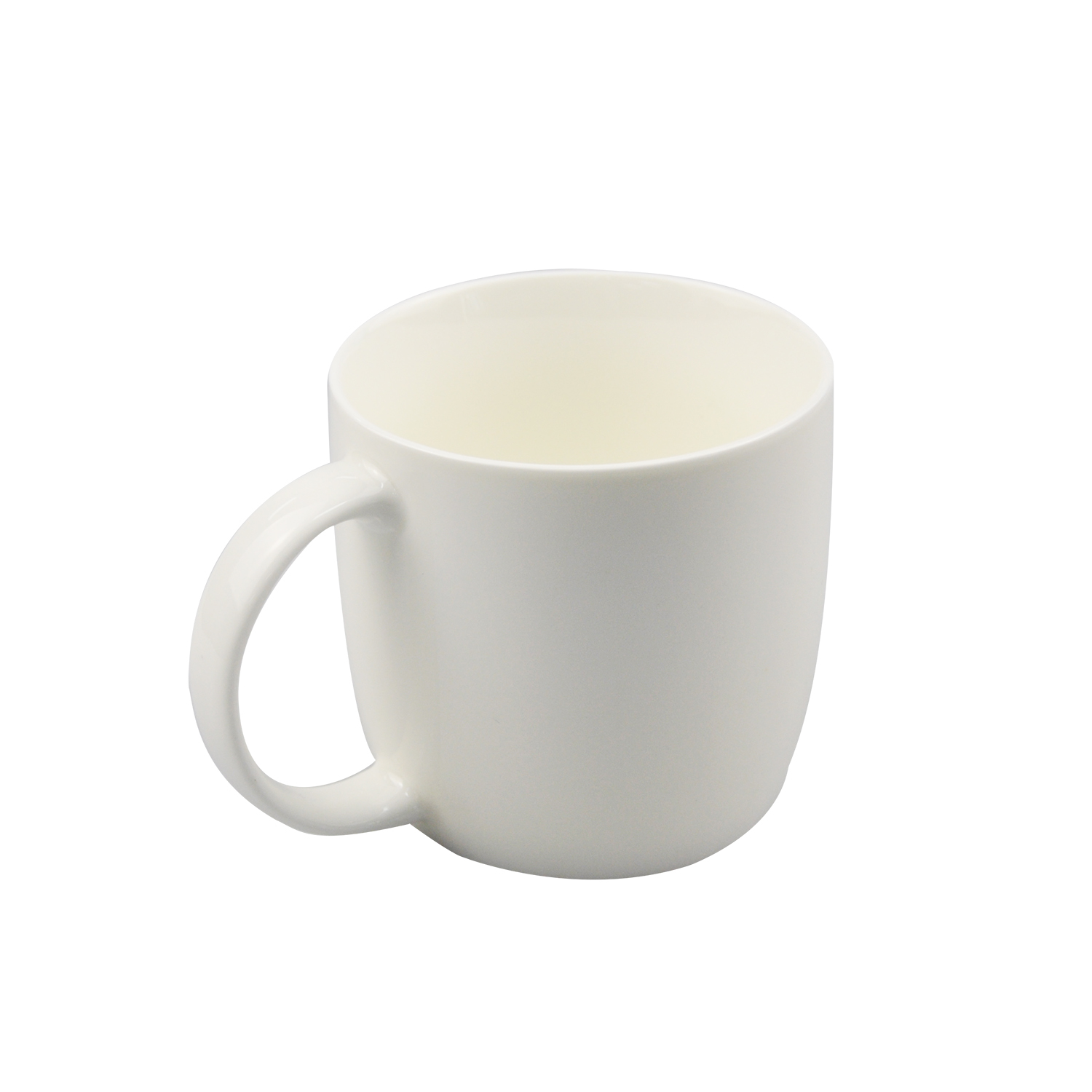 White Disposable Straight Drinking Cup Ceramic Mug with Handle