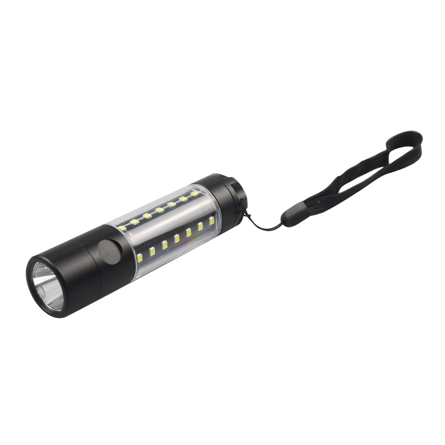 SMD LED Black Battery Emergency Torch Flashlight with String
