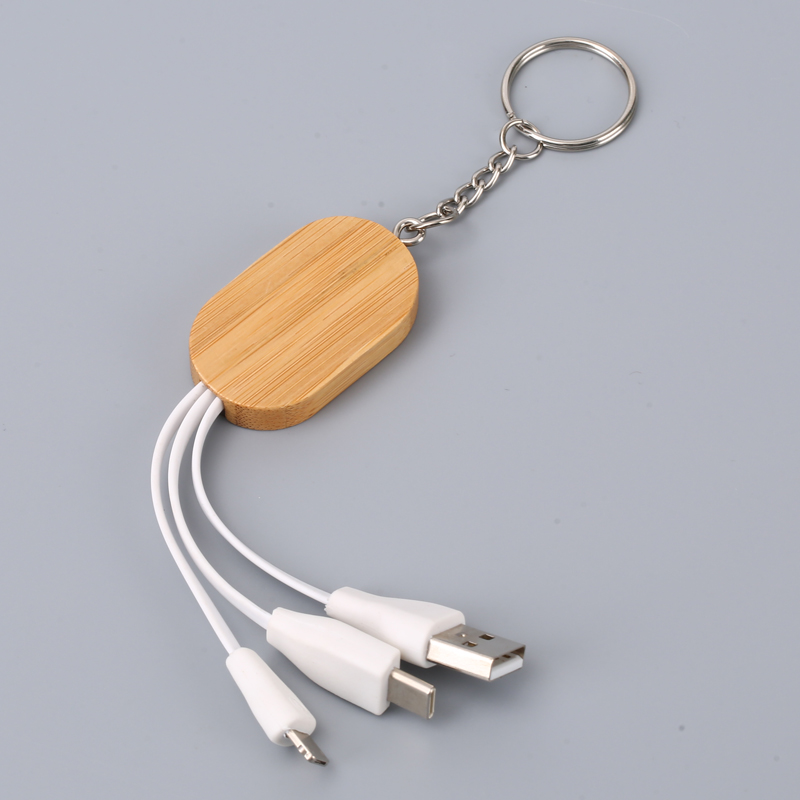 3IN1 Bamboo USB Charging Cable